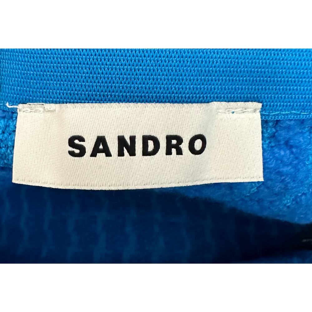 Sandro Riviere Tweed Mini Skirt Electric Blue Size 40 US 8 New - Picture 3 of 6